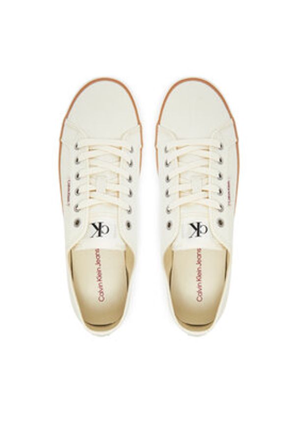 Calvin Klein Jeans Tenisówki Ess Vulc Low Mg Cv YM0YM01301 Beżowy. Kolor: beżowy. Materiał: materiał