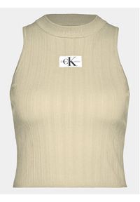 Calvin Klein Jeans Top Label J20J223151 Zielony Slim Fit. Kolor: zielony. Materiał: lyocell #3