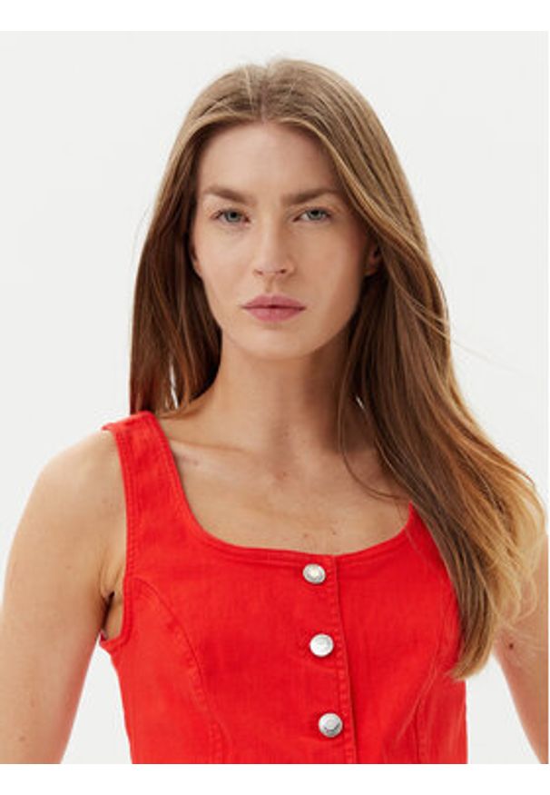 Vero Moda Kamizelka Wild Alinia 10323777 Czerwony Slim Fit. Kolor: czerwony. Materiał: bawełna