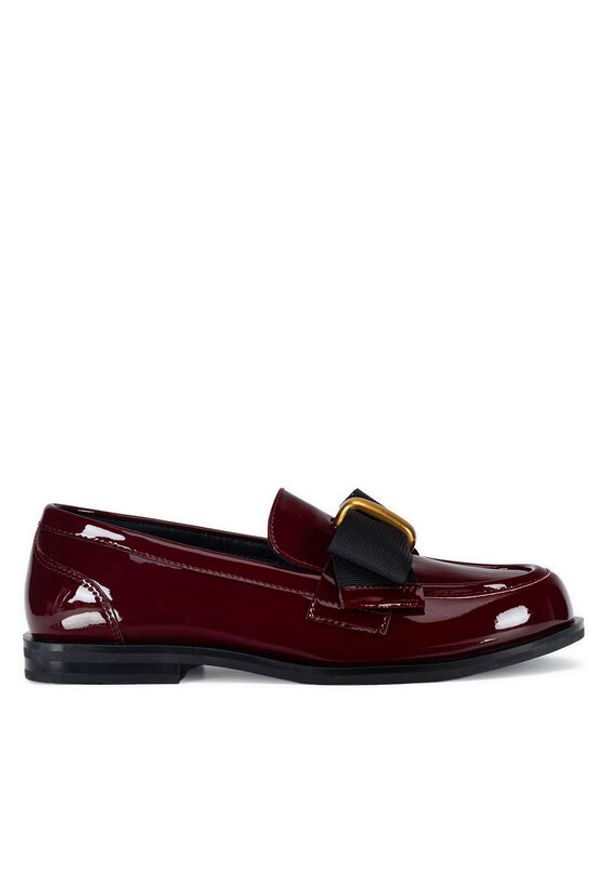 Gino Rossi Mokasyny SAVA-1797-23-2 Bordowy. Kolor: czerwony. Materiał: lakier, skóra