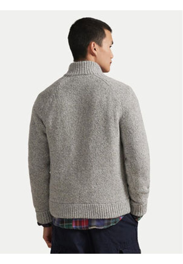 Polo Ralph Lauren Kardigan 710979109002 Szary Regular Fit. Typ kołnierza: polo. Kolor: szary. Materiał: wełna