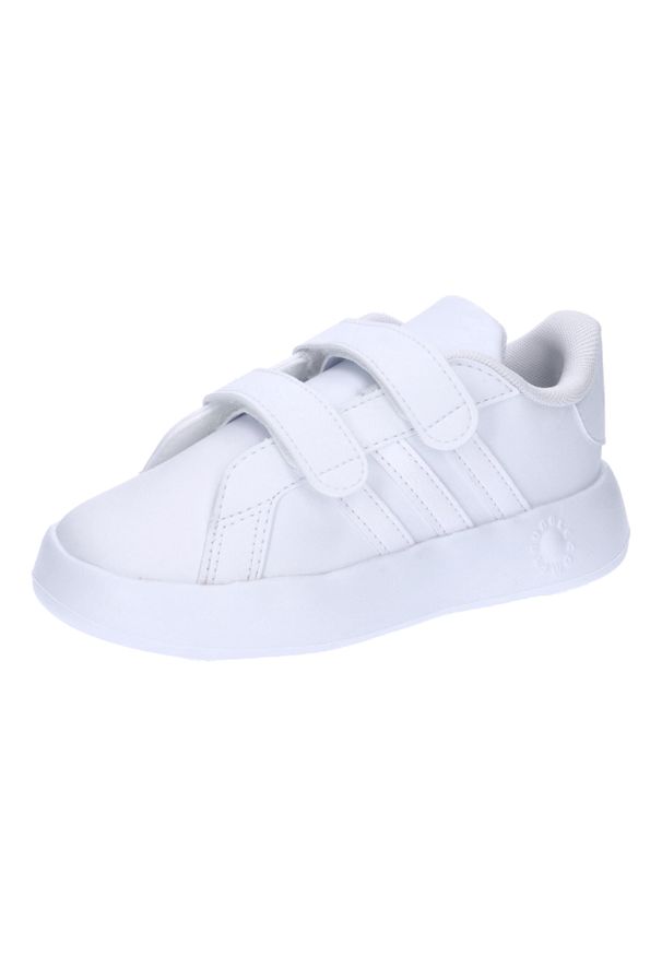 Adidas - Buty dziecięce adidas Grand Court 2.0 białe. Okazja: na co dzień. Zapięcie: rzepy. Kolor: biały. Materiał: materiał