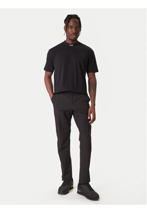 BOSS T-Shirt Tee Collar 50555527 Czarny Regular Fit. Kolor: czarny. Materiał: bawełna