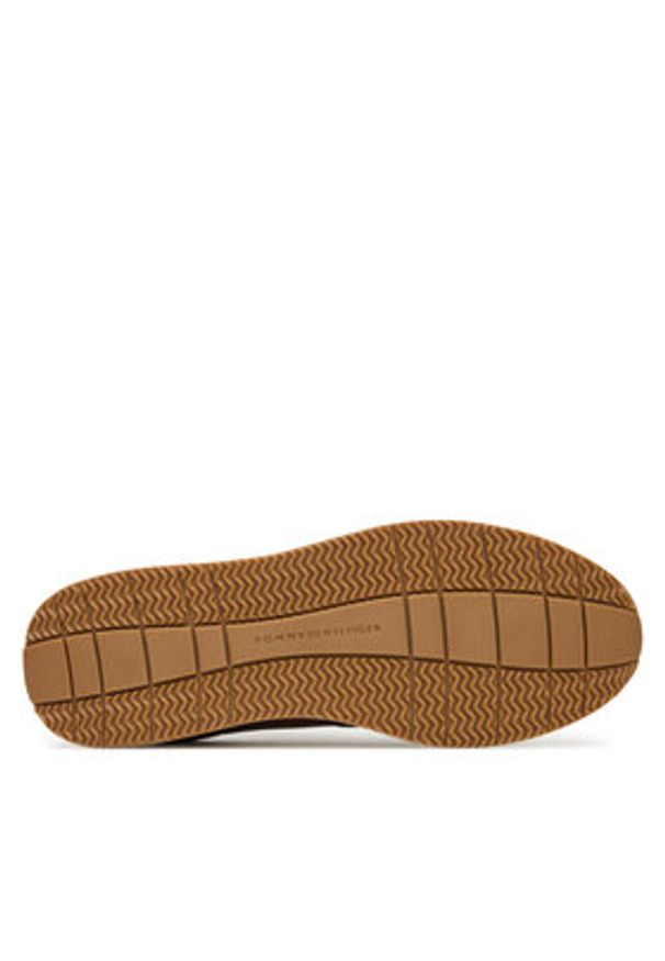 TOMMY HILFIGER - Tommy Hilfiger Sneakersy Premium Leather Hybrid FM0FM05700 Brązowy. Kolor: brązowy. Materiał: skóra