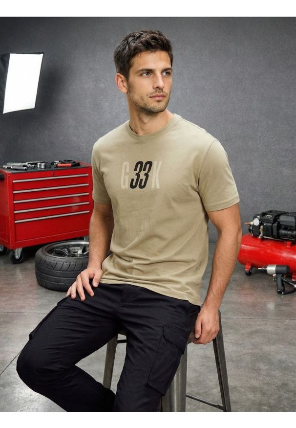 Sinsay - Bawełniana koszulka z krótkim rękawem - zielony. Kolor: zielony. Materiał: bawełna. Długość rękawa: krótki rękaw. Długość: krótkie