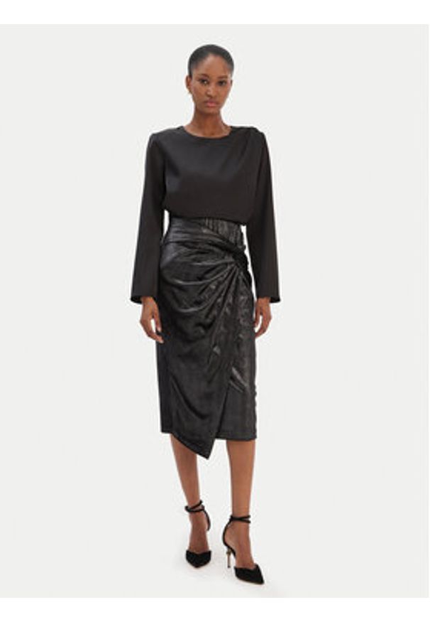 Rinascimento Spódnica midi CFC0126525003 Czarny Slim Fit. Kolor: czarny. Materiał: syntetyk