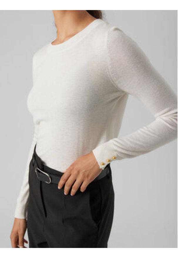 Vero Moda Sweter 10291147 Beżowy Regular Fit. Kolor: beżowy. Materiał: wiskoza, syntetyk