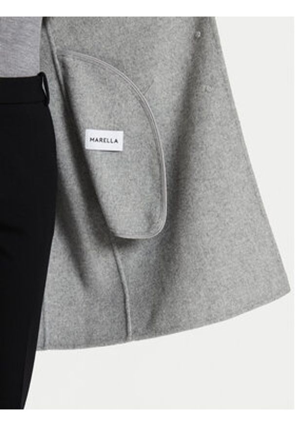 Marella Płaszcz wełniany Won 2423016041 Szary Regular Fit. Kolor: szary. Materiał: wełna, wiskoza