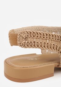 Born2be - Ciemnobeżowe Szydełkowe Balerinki VICES z Odkrytą Piętą Jilryss. Okazja: na co dzień. Zapięcie: bez zapięcia. Kolor: beżowy. Materiał: len. Styl: boho, casual, elegancki #5