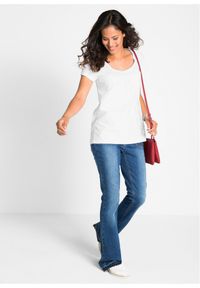 bonprix - Shirt bawełniany z koronką i krótkim rękawem. Kolor: biały. Materiał: bawełna, koronka. Długość rękawa: krótki rękaw. Długość: krótkie. Wzór: koronka. Sezon: lato #3