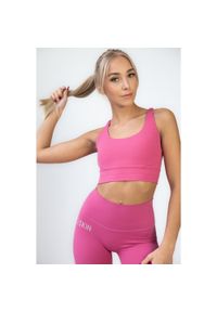 2SkIN - Stanik sportowy na jogę damski Balance pink. Kolor: różowy. Sport: joga i pilates