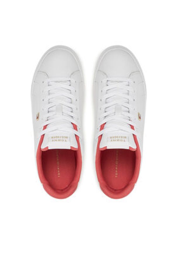 TOMMY HILFIGER - Tommy Hilfiger Sneakersy Sporty Sneaker FW0FW08899 Biały. Kolor: biały. Materiał: skóra
