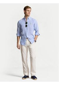 Polo Ralph Lauren Koszula 710873446001 Niebieski Custom Fit. Typ kołnierza: polo. Kolor: niebieski. Materiał: len #6