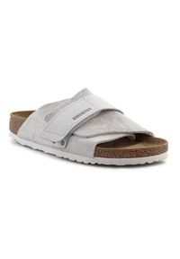 Klapki damskie Birkenstock Kyoto. Kolor: szary. Materiał: skóra
