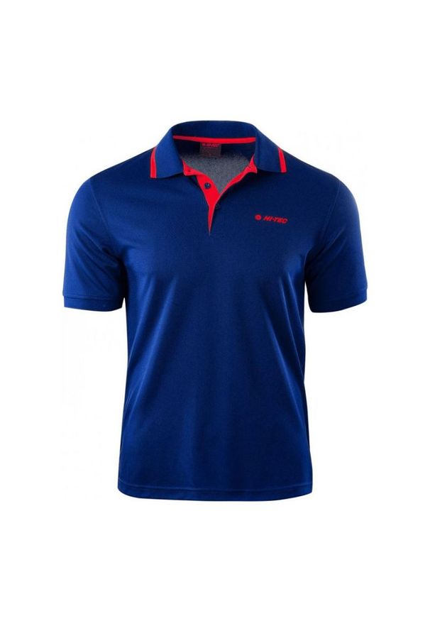 Hi-tec - Koszulka polo męska Hi-Tec Site - niebieska, Rozmiar XL. Typ kołnierza: polo. Kolor: niebieski. Materiał: poliester, materiał