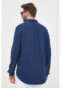 Polo Ralph Lauren koszula bawełniana męska kolor granatowy regular z kołnierzykiem button-down. Typ kołnierza: button down, polo. Kolor: niebieski. Materiał: bawełna. Długość rękawa: długi rękaw. Długość: długie. Wzór: gładki #5