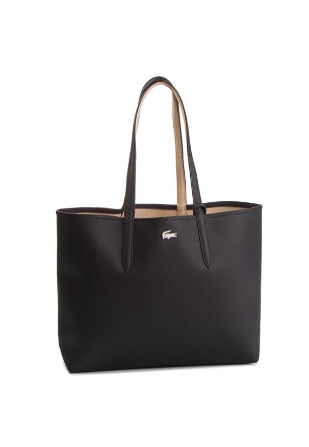 Lacoste Torebka Shopping Bag NF2142AA Czarny. Kolor: czarny. Materiał: skórzane