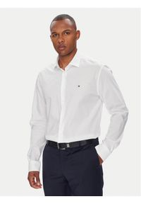 TOMMY HILFIGER - Tommy Hilfiger Koszula MW0MW38347 Biały Slim Fit. Kolor: biały. Materiał: bawełna