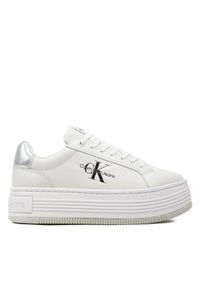 Calvin Klein Jeans Sneakersy Bold Platf Low Lace Lth Ml Mtl YW0YW01516 Biały. Kolor: biały
