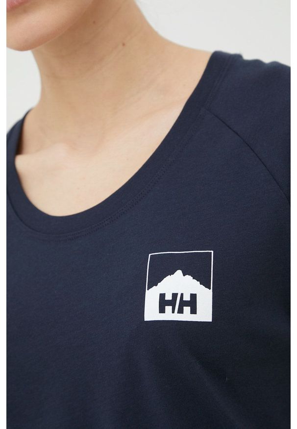 Helly Hansen - T-shirt. Okazja: na co dzień. Kolor: niebieski. Materiał: dzianina. Wzór: gładki. Styl: casual