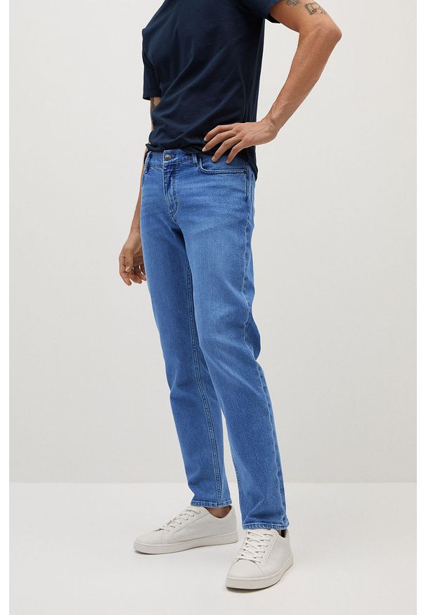 Mango Man - Jeansy JAN. Kolor: niebieski. Materiał: jeans
