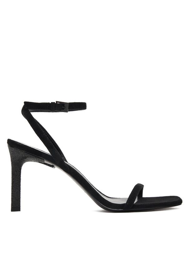 Tory Burch Sandały Pave Heeled 175463 Czarny. Kolor: czarny. Materiał: skóra, zamsz