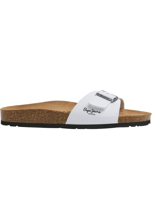 Klapki Pepe Jeans Bio M Single Champion, Mężczyźni. Kolor: biały. Materiał: syntetyk, materiał. Sport: pływanie, fitness