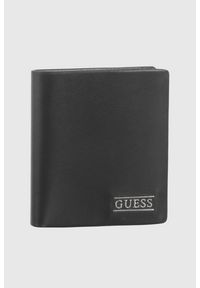 Guess - GUESS Czarny portfel męski Torino Bifold. Kolor: czarny. Materiał: skóra