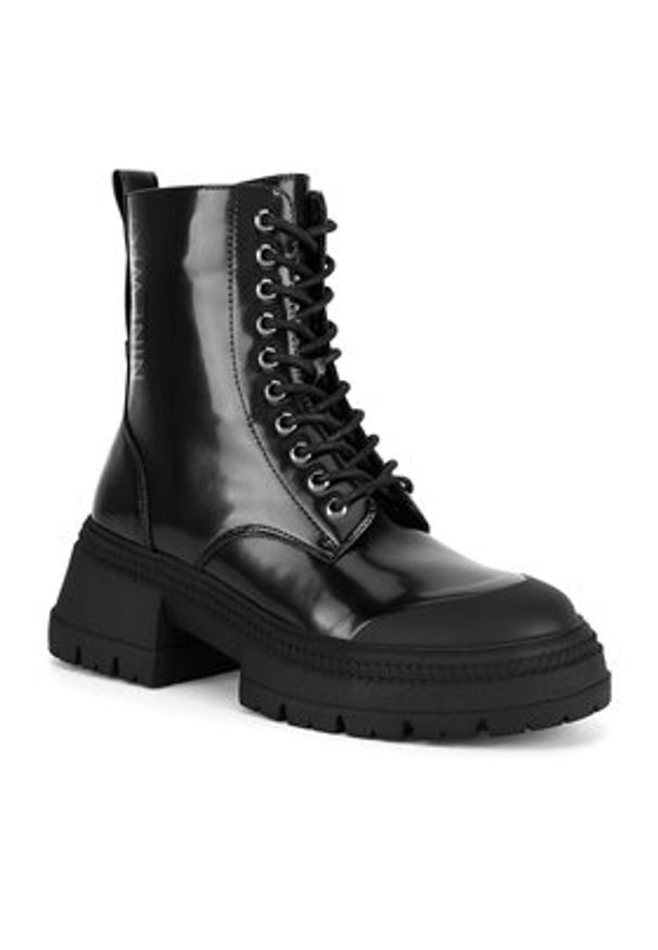 Nine West Trzewiki WFA3033-5 Czarny. Kolor: czarny. Materiał: materiał