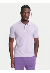 United Colors of Benetton - United Colors Of Benetton Polo 3WG9U301Z Fioletowy Slim Fit. Typ kołnierza: polo. Kolor: fioletowy. Materiał: bawełna #1