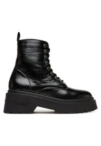 Tommy Jeans Botki Tjw Chunky Shiny EN0EN02848 Czarny. Kolor: czarny. Materiał: skóra