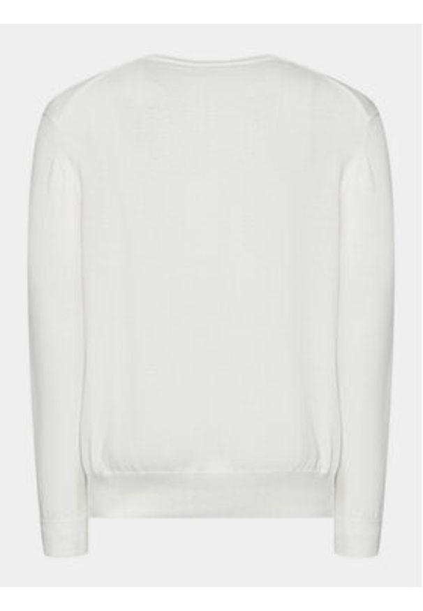 La Martina Sweter Wilmar WMS002 YW091 Biały Regular Fit. Kolor: biały. Materiał: bawełna