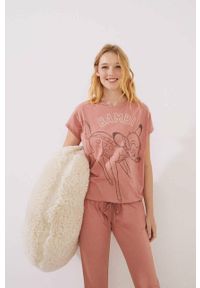 Women Secret - women'secret piżama Disney damska kolor różowy 3135194. Kolor: różowy. Długość: krótkie. Wzór: motyw z bajki #3