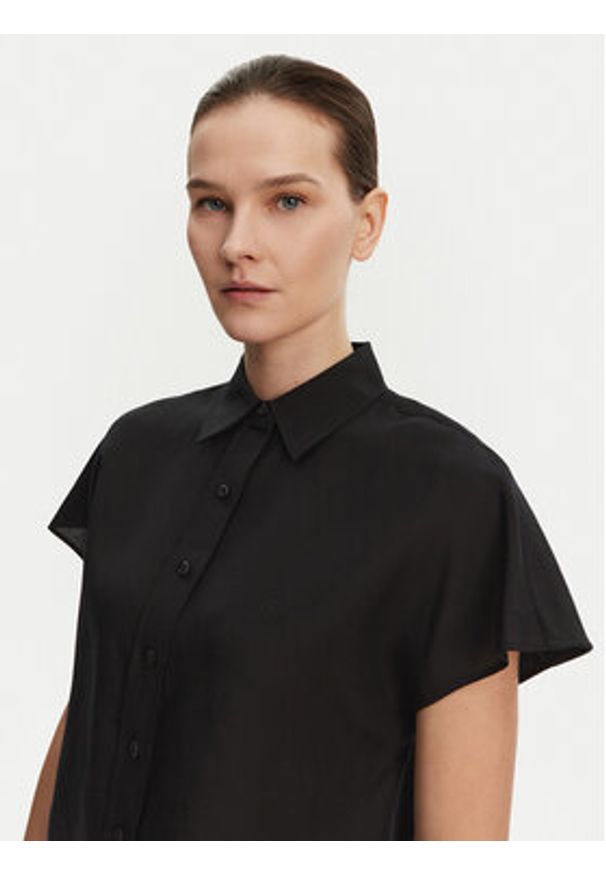 Calvin Klein Koszula K20K208322 Czarny Regular Fit. Kolor: czarny. Materiał: lyocell, len