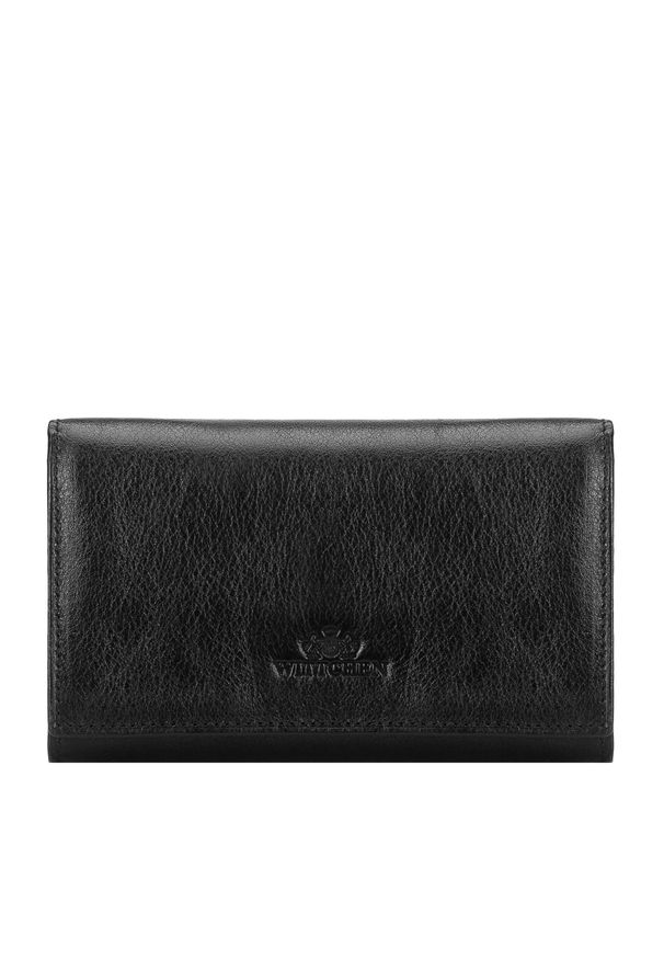 Wittchen - Damski portfel skórzany minimalistyczny czarny. Kolor: czarny. Materiał: skóra