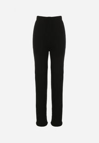 Born2be - Czarne Sweterkowe Spodnie z Wełną z Ozdobnymi Kieszeniami Monilana. Okazja: na co dzień. Kolor: czarny. Materiał: wełna. Styl: casual #2