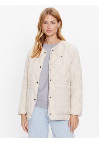 Tommy Jeans Kurtka puchowa DW0DW15837 Beżowy Regular Fit. Kolor: beżowy. Materiał: syntetyk, puch