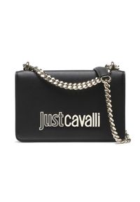 Just Cavalli - JUST CAVALLI Czarna torebka Range Metal Lettering. Kolor: czarny #5