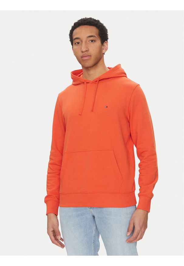 TOMMY HILFIGER - Tommy Hilfiger Bluza Essential MW0MW37235 Pomarańczowy Regular Fit. Kolor: pomarańczowy. Materiał: bawełna