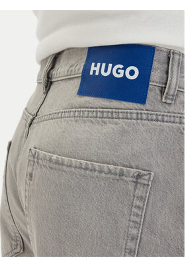Hugo - HUGO Szorty jeansowe Skate 50561704 Szary Straight Fit. Kolor: szary. Materiał: bawełna