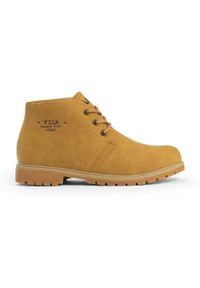 Buty męskie do chodzienia Fila Cesane Mid brązowe. Okazja: na spacer. Kolor: brązowy. Materiał: skóra. Sport: turystyka piesza #1