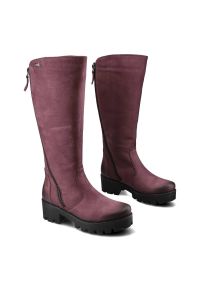 Bordowe Kozaki Simen Damskie Modne Ocieplane Buty. Okazja: na co dzień. Kolor: czerwony. Materiał: materiał. Szerokość cholewki: normalna. Styl: casual, elegancki #7