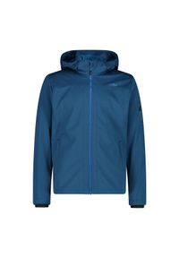 Kurtka męska turystyczna CMP 39A5027. Typ kołnierza: kaptur. Kolor: niebieski. Materiał: softshell. Sport: turystyka piesza #1