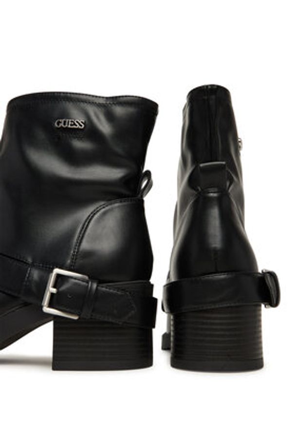 Guess Botki FLFIJI ELE10 Czarny. Kolor: czarny. Materiał: skóra