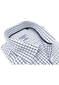 Mmer / Villaro - Koszule męskie - Biała koszula VIMONTE w kratkę 022VIM. Kolor: biały. Materiał: bawełna, tkanina. Długość: długie. Wzór: kratka #1