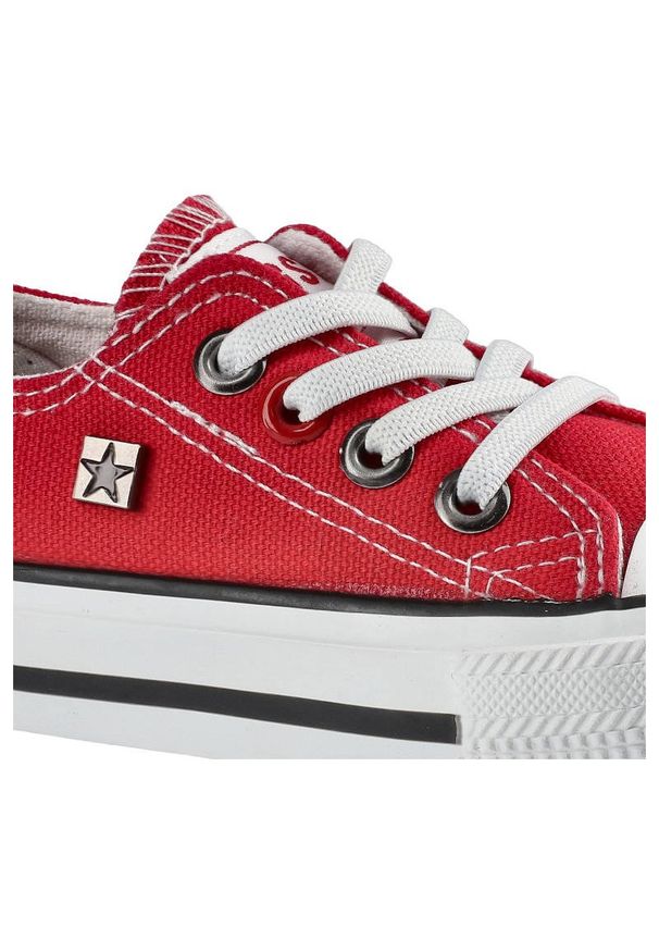 Big-Star - Czerwone Trampki Big Star Dziecięce Wsuwane Buty. Zapięcie: bez zapięcia. Kolor: czerwony. Materiał: materiał, guma. Szerokość cholewki: normalna. Wzór: aplikacja. Sezon: lato