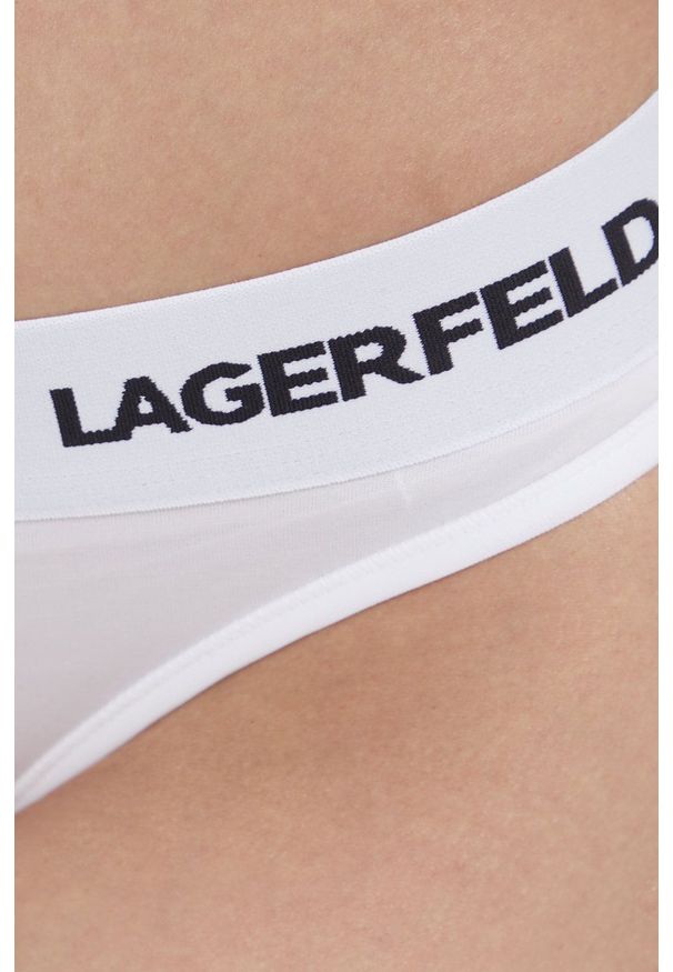 Karl Lagerfeld stringi (2-pack) kolor biały. Kolor: biały. Materiał: materiał