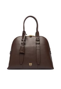 Pinko - PINKO Torebka Bowling Bag Medium AI 25-26 PLTT 105172 A0QO Brązowy. Kolor: brązowy. Materiał: skórzane