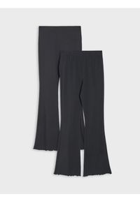Sinsay - Bawełniane legginsy flare 2 pack - czarny. Kolor: czarny. Materiał: bawełna #1