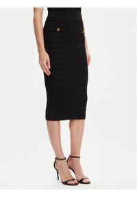 Guess Spódnica midi W5YD66 Z0130 Czarny Slim Fit. Kolor: czarny. Materiał: wiskoza